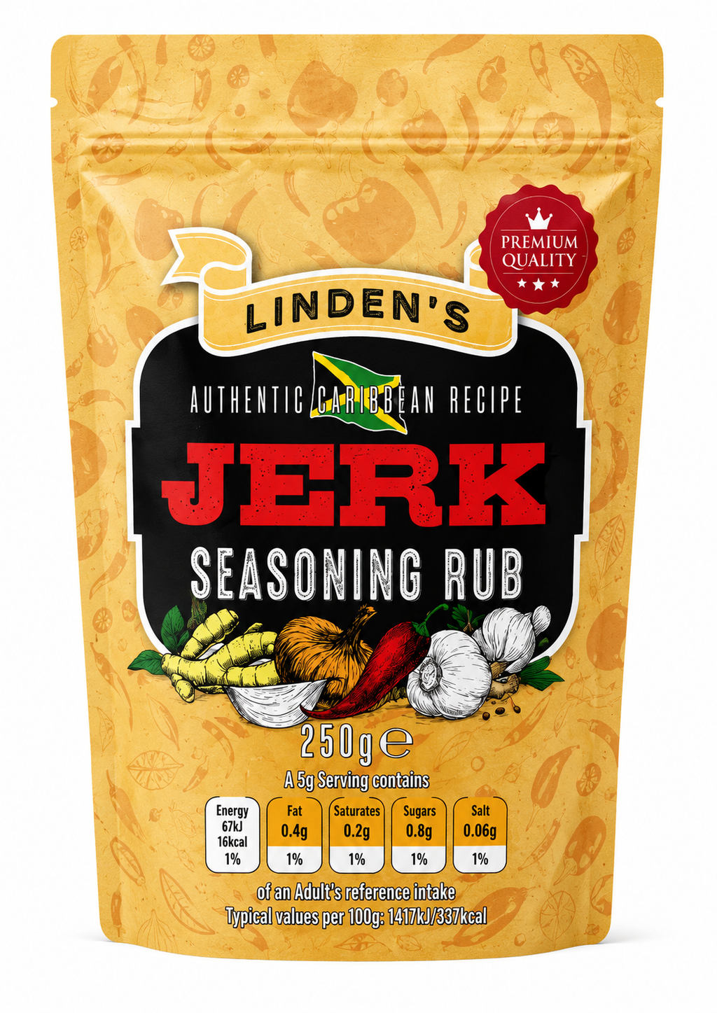 Linden’s Authentic Jamaican Jerk Seasoning Rub – 250g