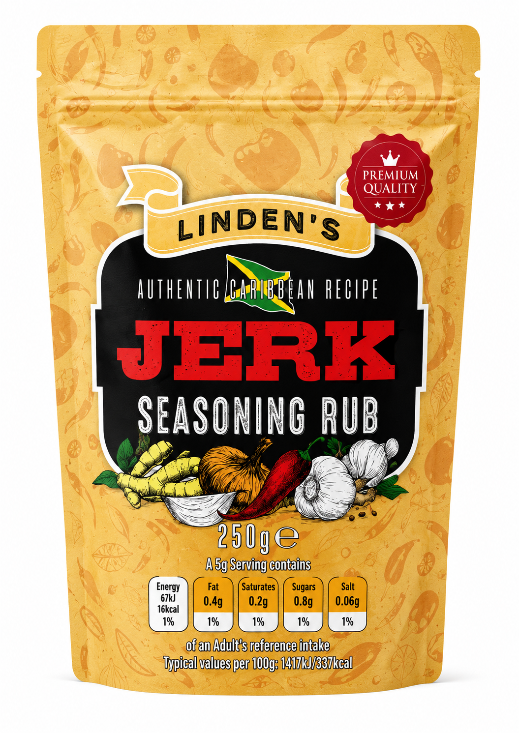 Linden’s Authentic Jamaican Jerk Seasoning Rub – 250g