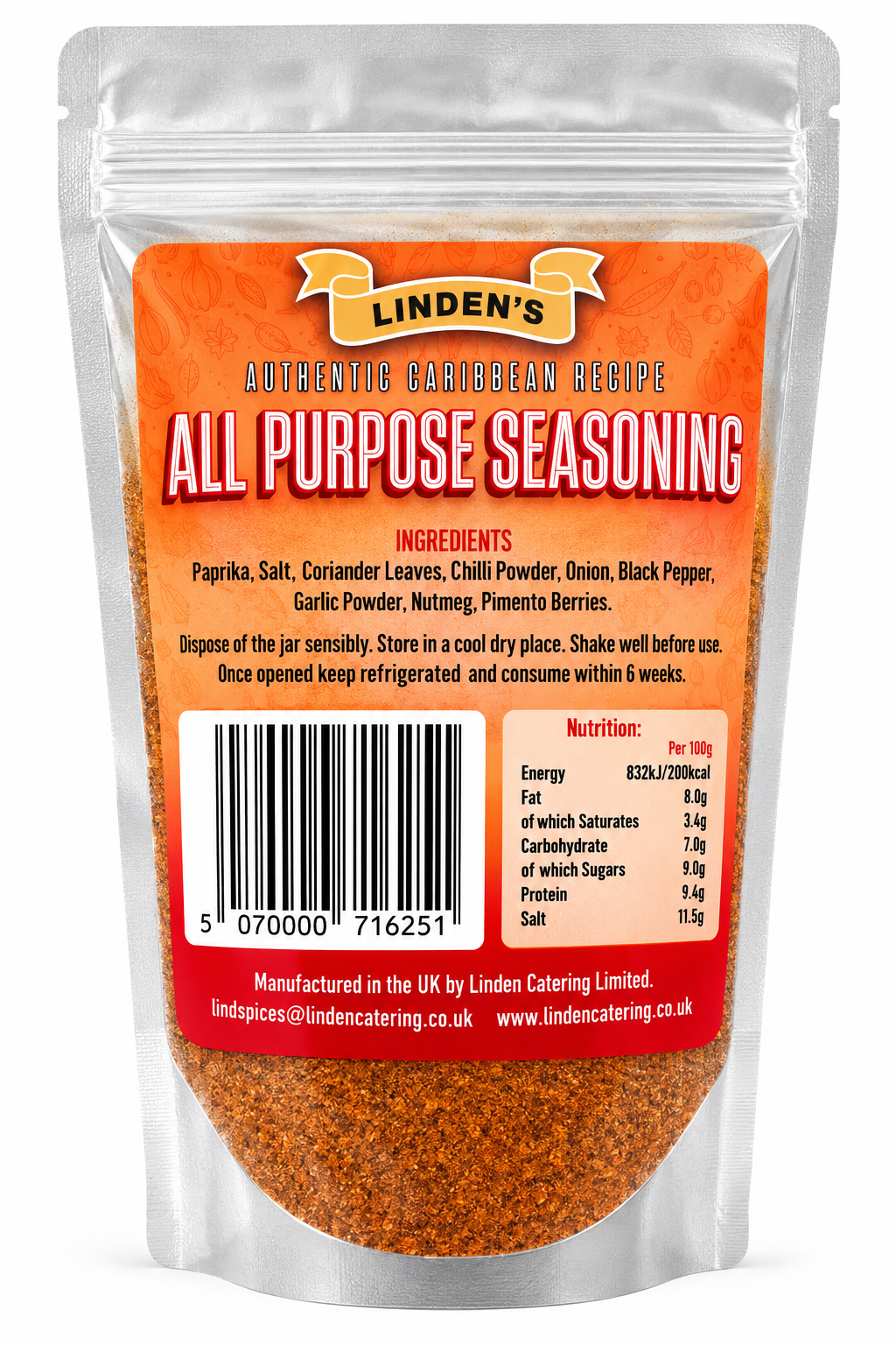 Linden’s Authentic Caribbean All-Purpose Seasoning – 150g